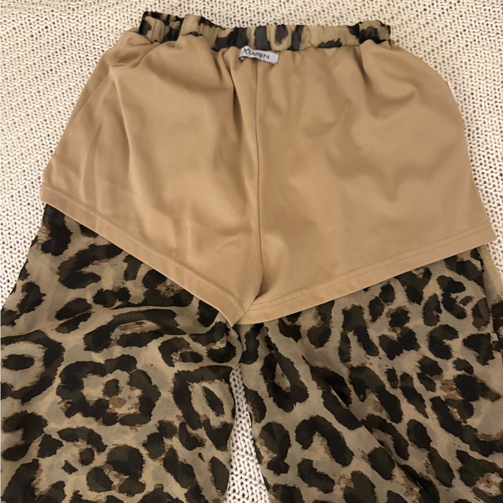 Leopard Beach Cover Up Palazzo Pant